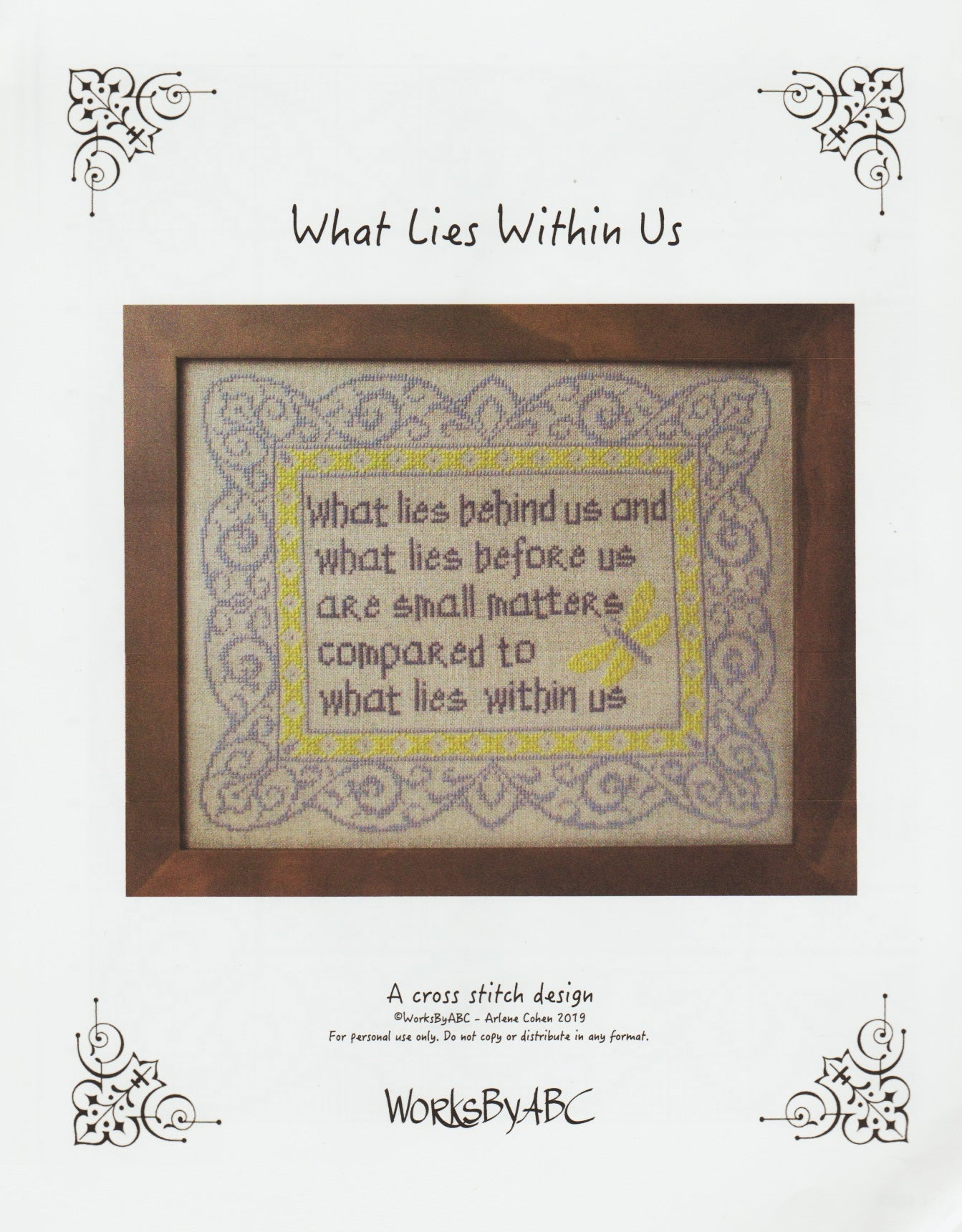 WorksByABC What Lies Within Us cross stitch pattern