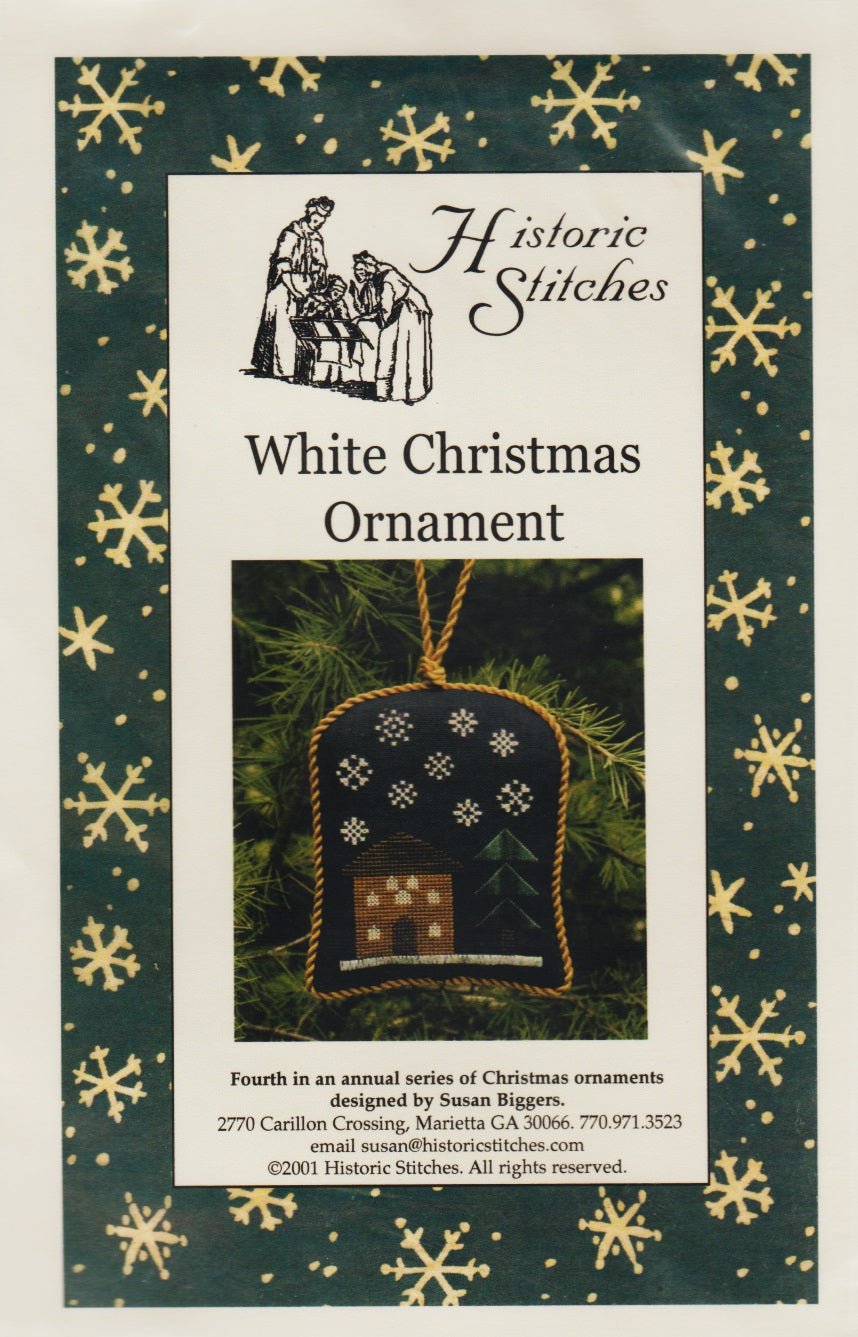 Historic Stitches White Christmas Ornament cross stitch pattern