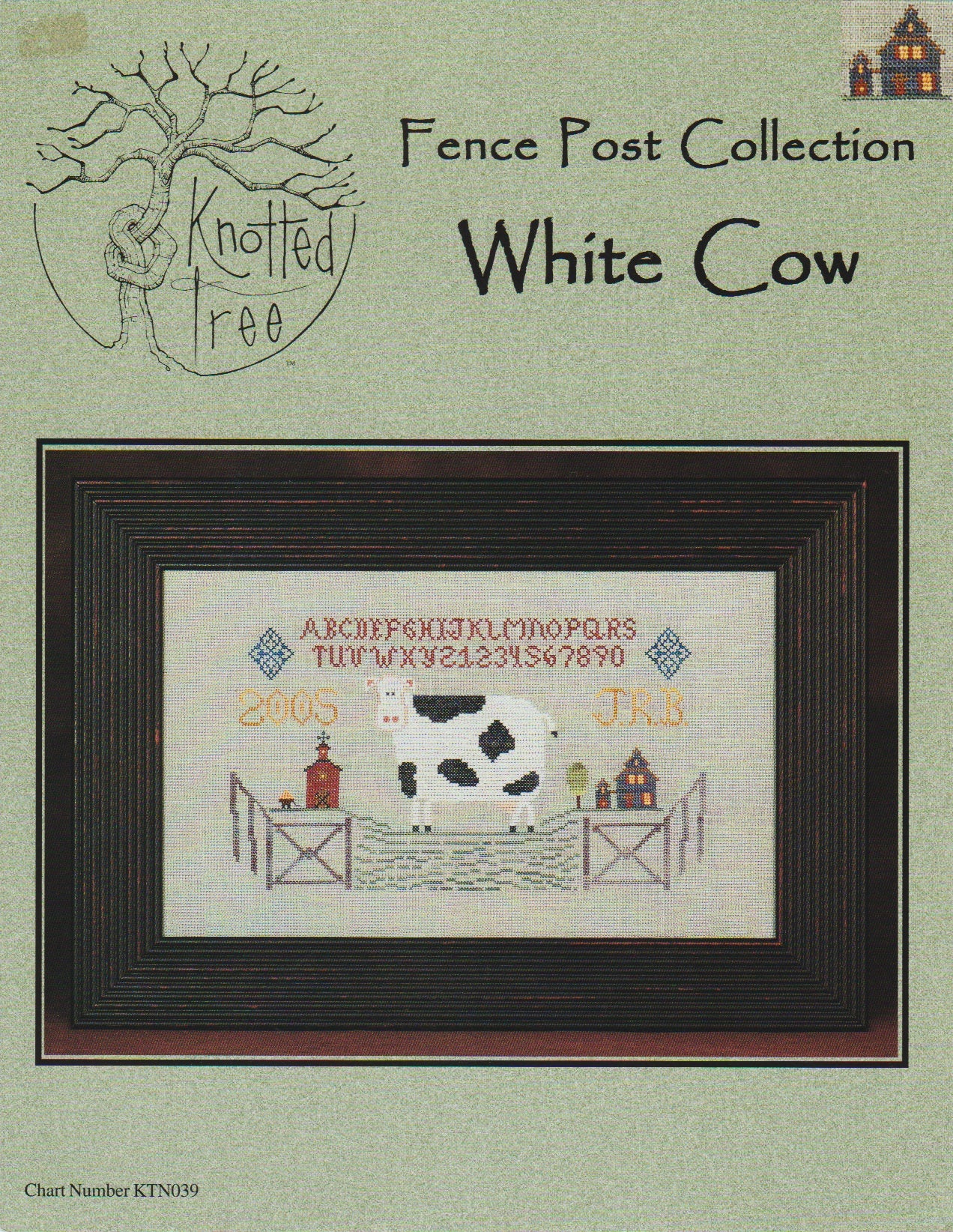 Knotted Tree White Cow KTN039 cross stitch pattern