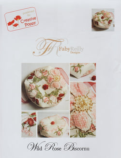 Creative Poppy Wild Rose Biscornu Faby Reilly cross stitch pattern