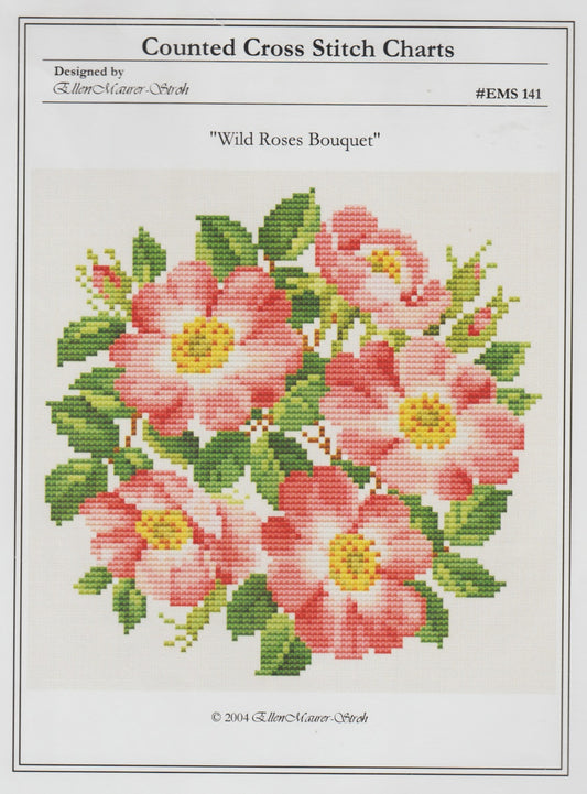Ellen Maurer-Stroh Wild Roses Bouquet flower cross stitch pattern