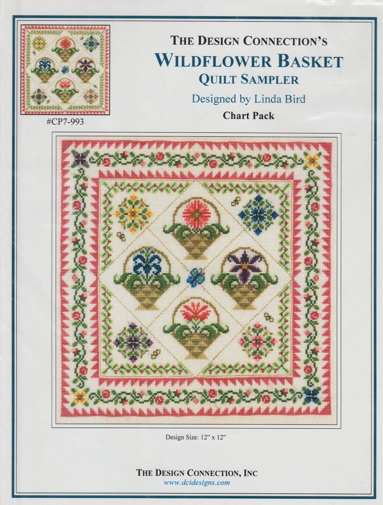Design Connection Wildflower Basket Quilt Sampler CP7=993 cross stitch pattern
