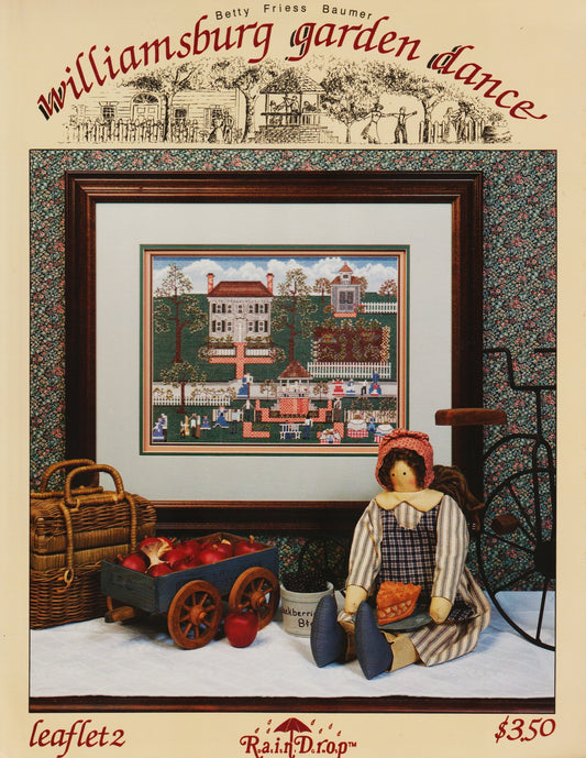Stoney Creek Raindrop Williamsburg Garden Dance LFT2 cross stitch pattern