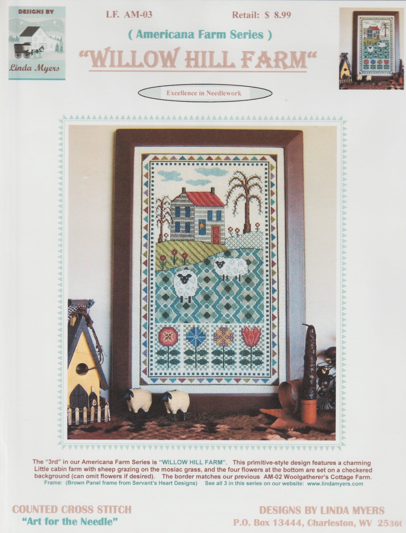 Linda Myers Willow Hill Farm AM-03 cross stitch pattern