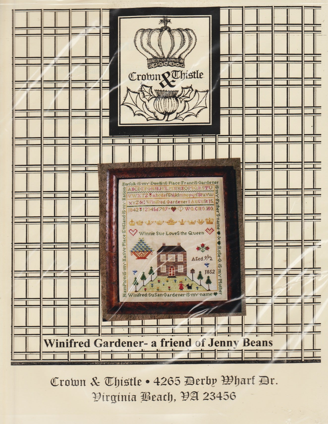 Crown & Thistle Winifred Gardener cross stitch sampler pattern