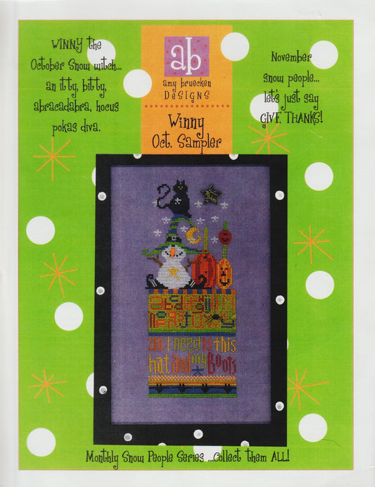 Amy Bruecken Winny Oct. Sampler Halloween cross stitch pattern