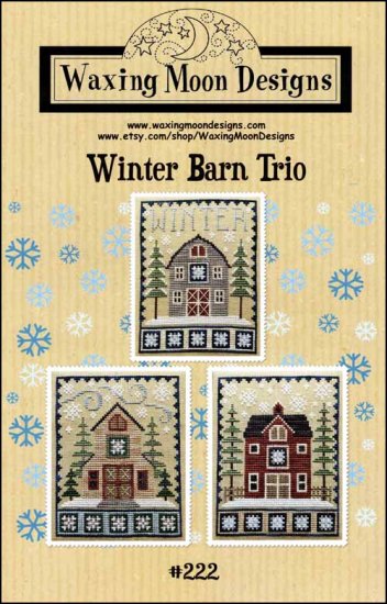 Waxing Moon Winter Barn Trio cross stitch pattern