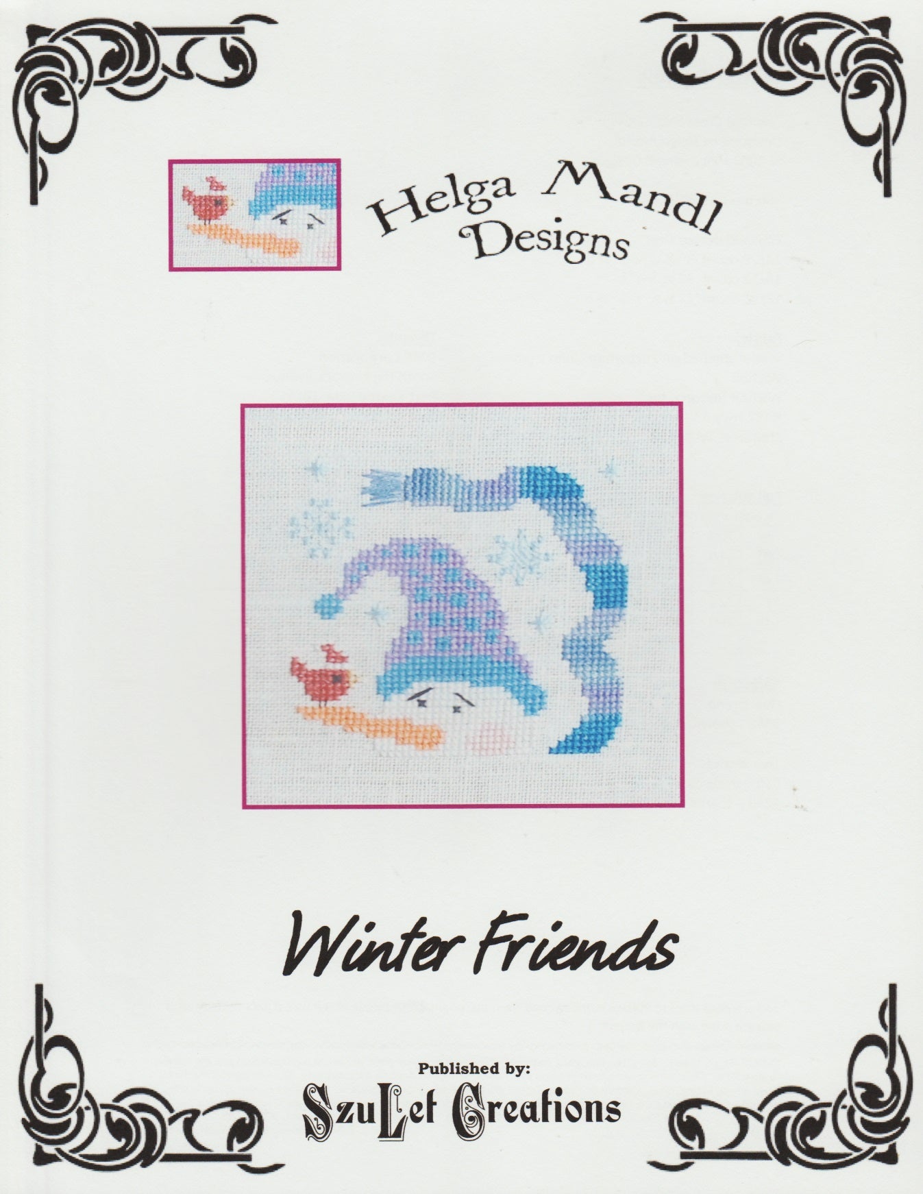 SzuLet Creations Helga Mandl Designs Winter Friends cross stitch pattern