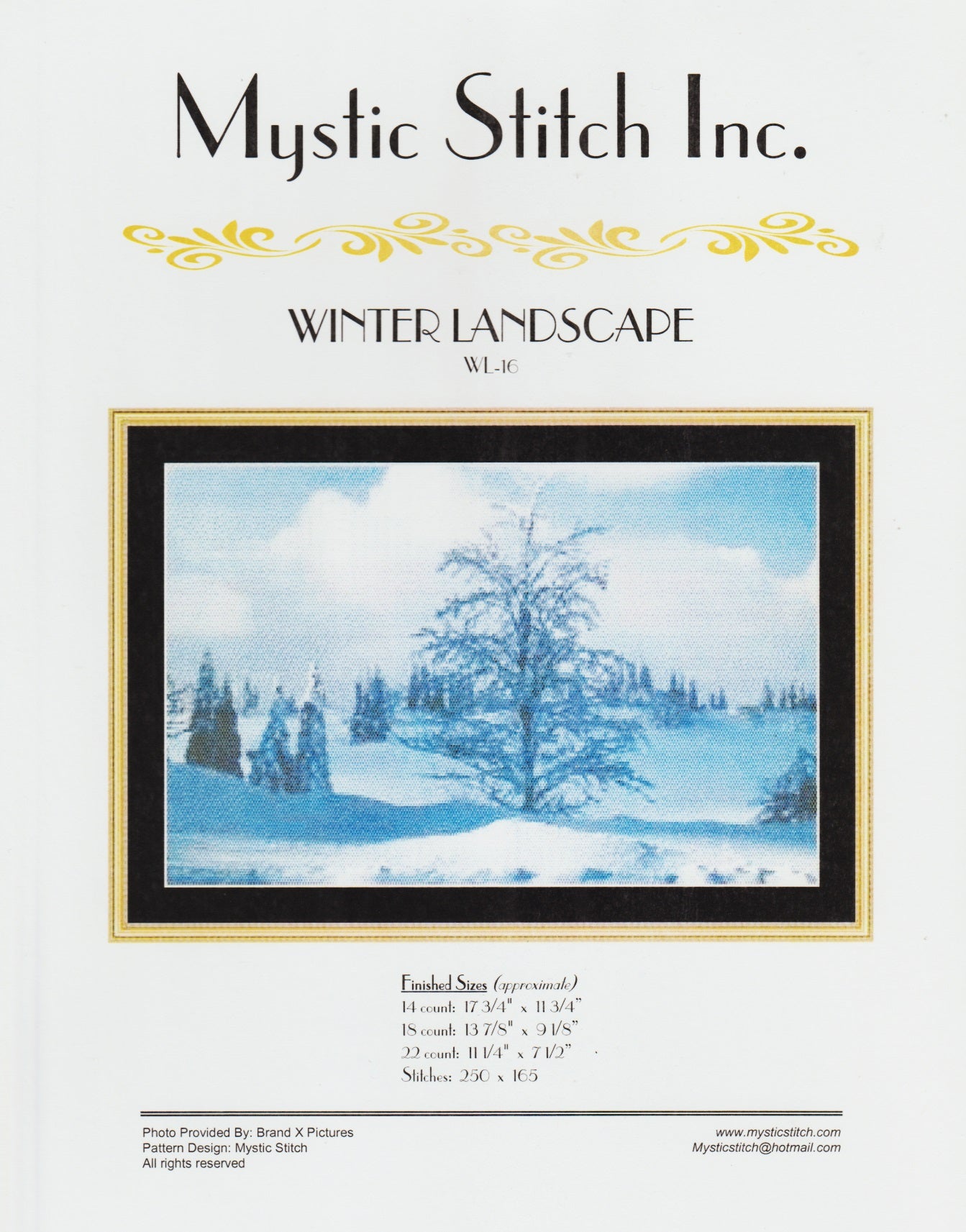 Mystic Stitch Winter Landscape WL-16 cross stitch pattern