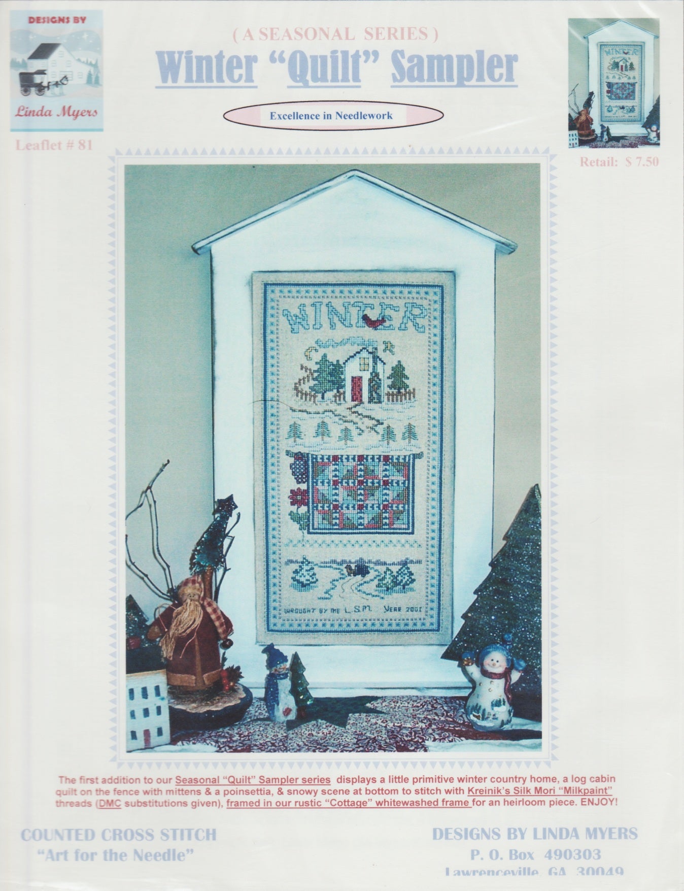 Linda Myers Winter Quilt Sampler 81 cross stitch pattern