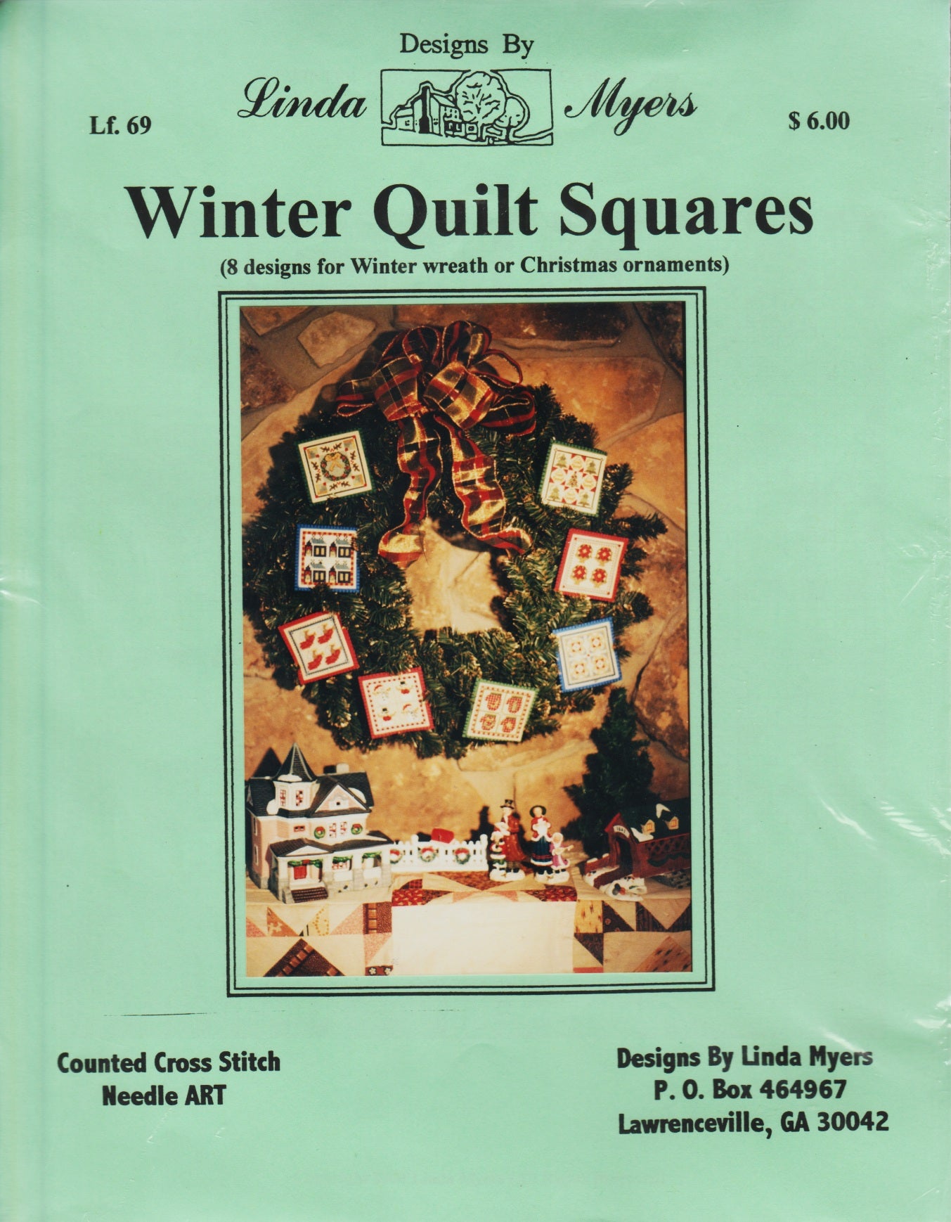 Linda Myers Winter Quilt Squares 69 Amish cross stitch pattern