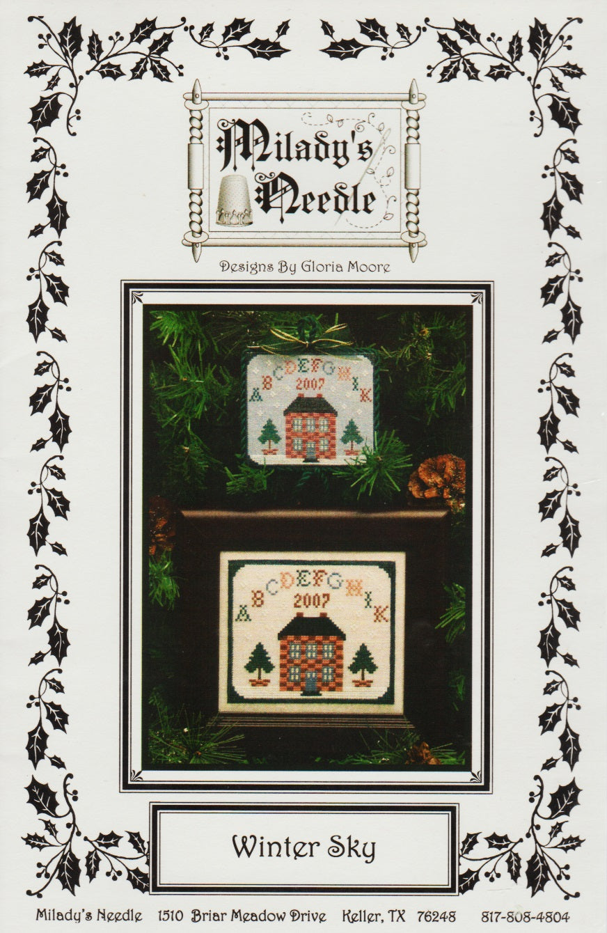 Milady's Needle Winter Sky cross stitch sampler pattern