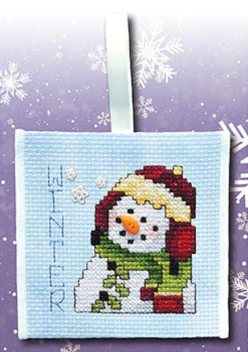 Stoney Creek Winter Snowman PM1904 christmas cross stitch pattern