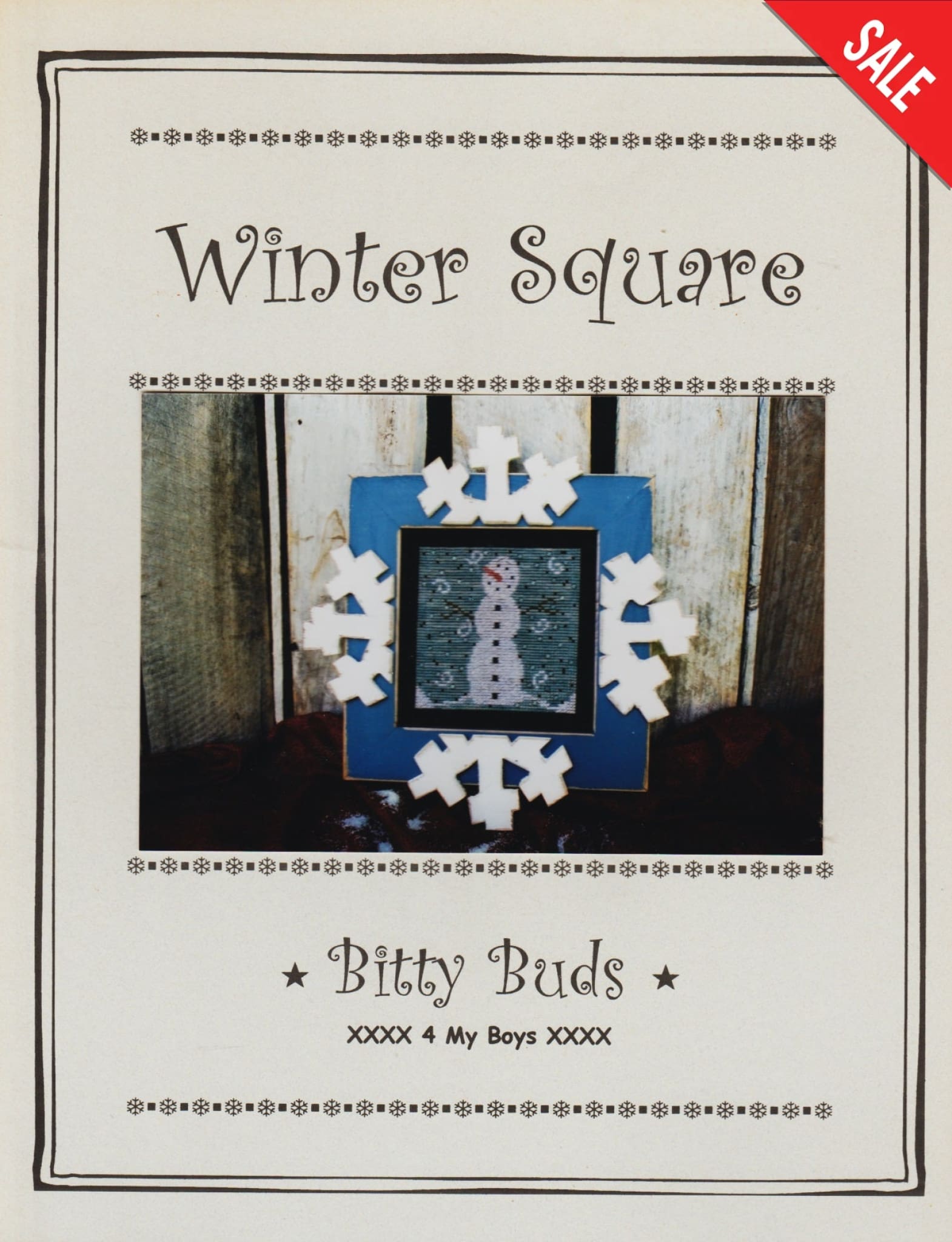 4 My Boys Winter Square cross stitch pattern