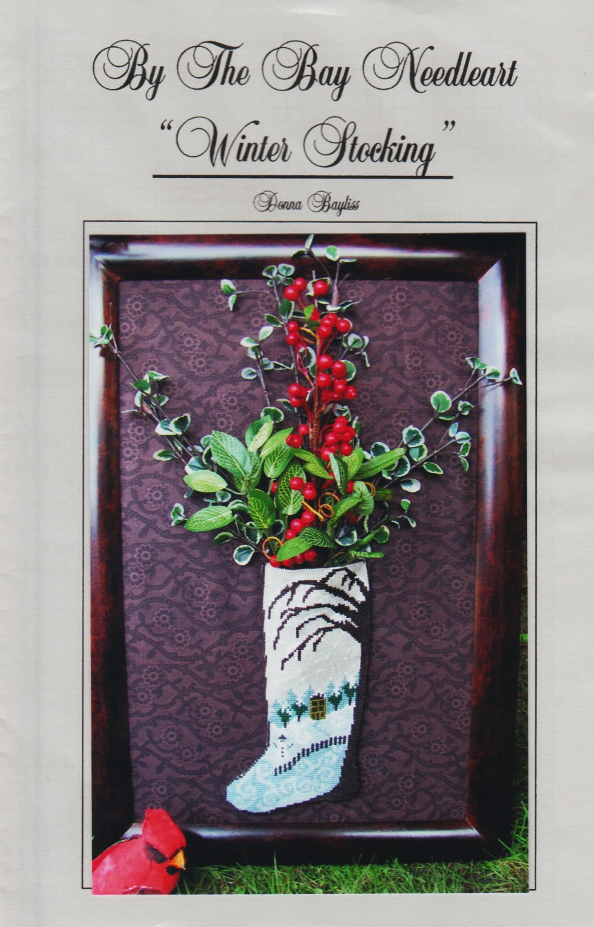 By The Bat Needleart Winter Stocking christmas cross stitch pattern