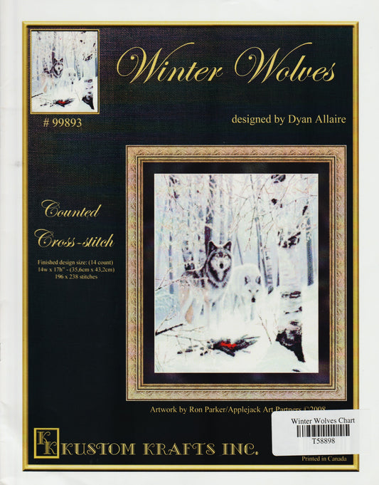 Kustom Krafts Winter Wolves 99893 cross stitch pattern