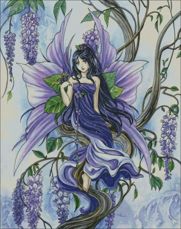 Heaven and Earth Designs Wisteria Fairy HAEMD108 cross stitch pattern