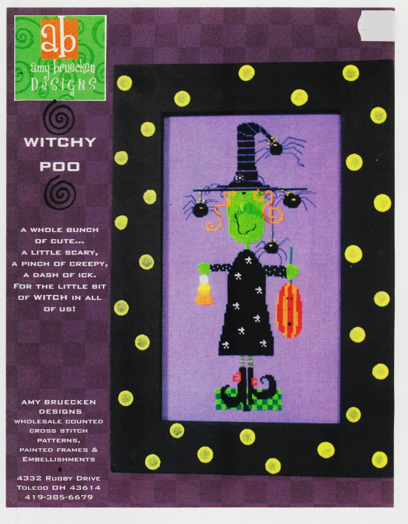 Amy Bruecken Witchy Poo Halloween cross stitch pattern