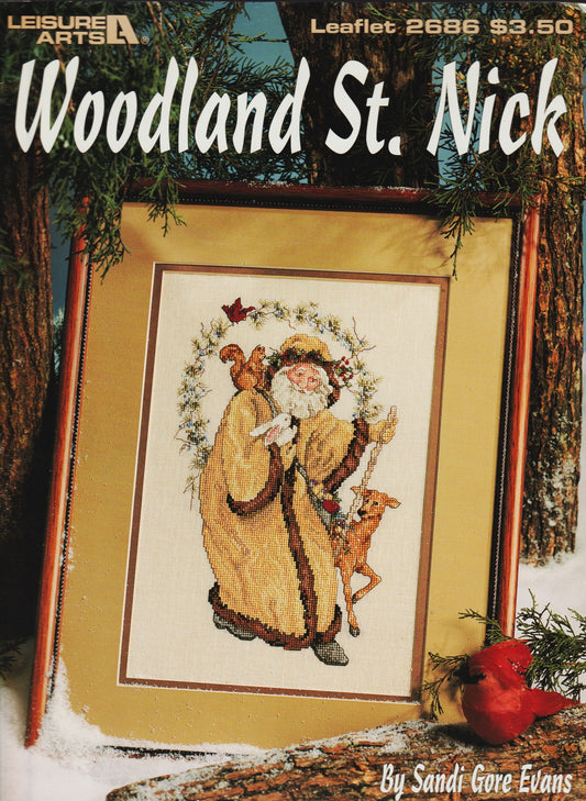 Leisure Arts Woodland St. Nick 2686 cross stitch pattern