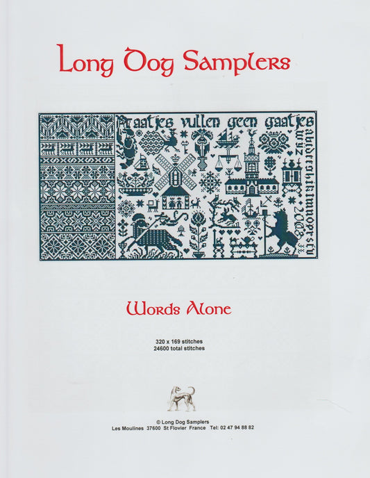 Lone Dog Samplers Words Alone cross stitch pattern