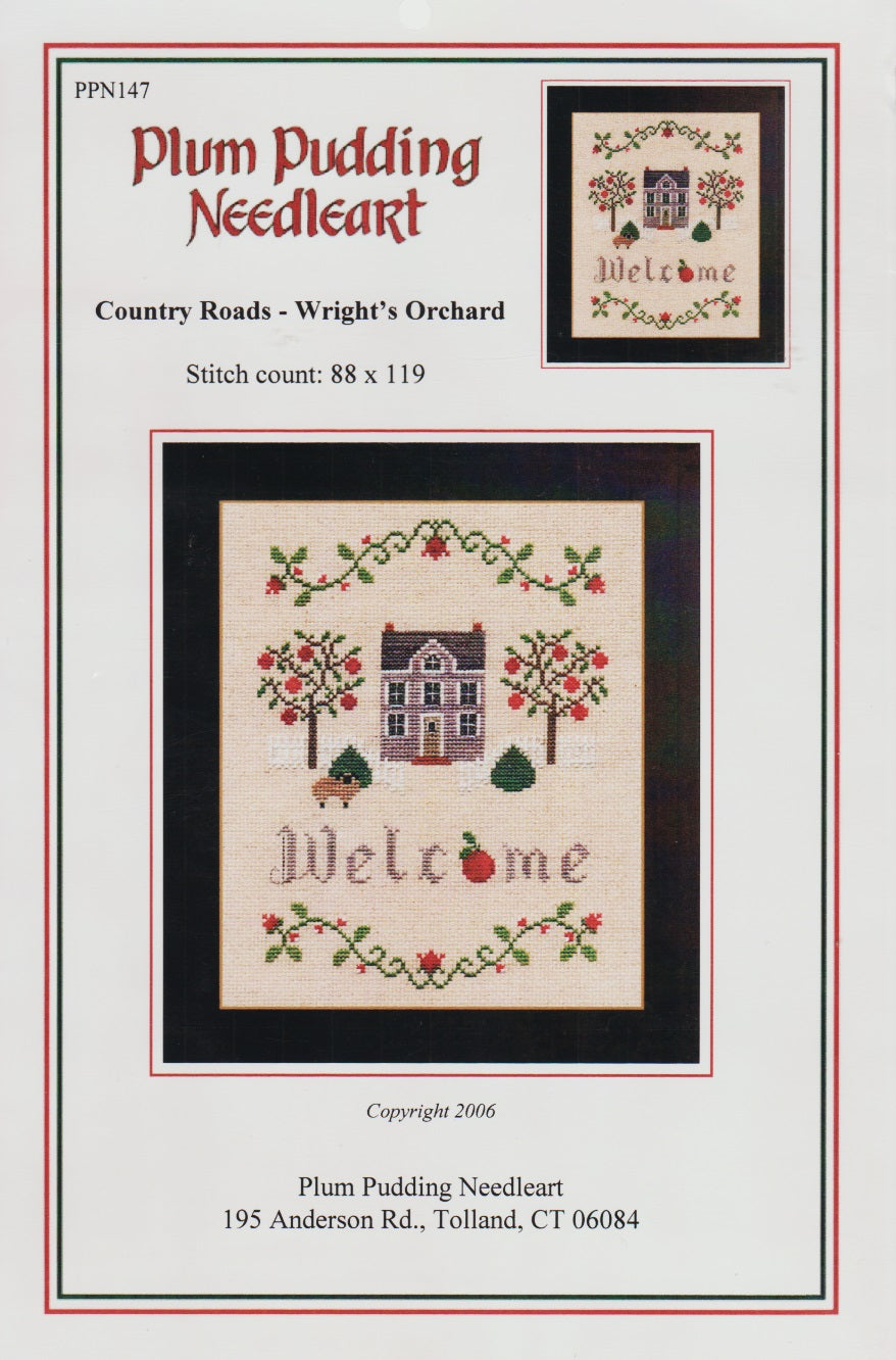 Plum Pudding Needleart Wright's Orchard PPN147 cross stitch pattern