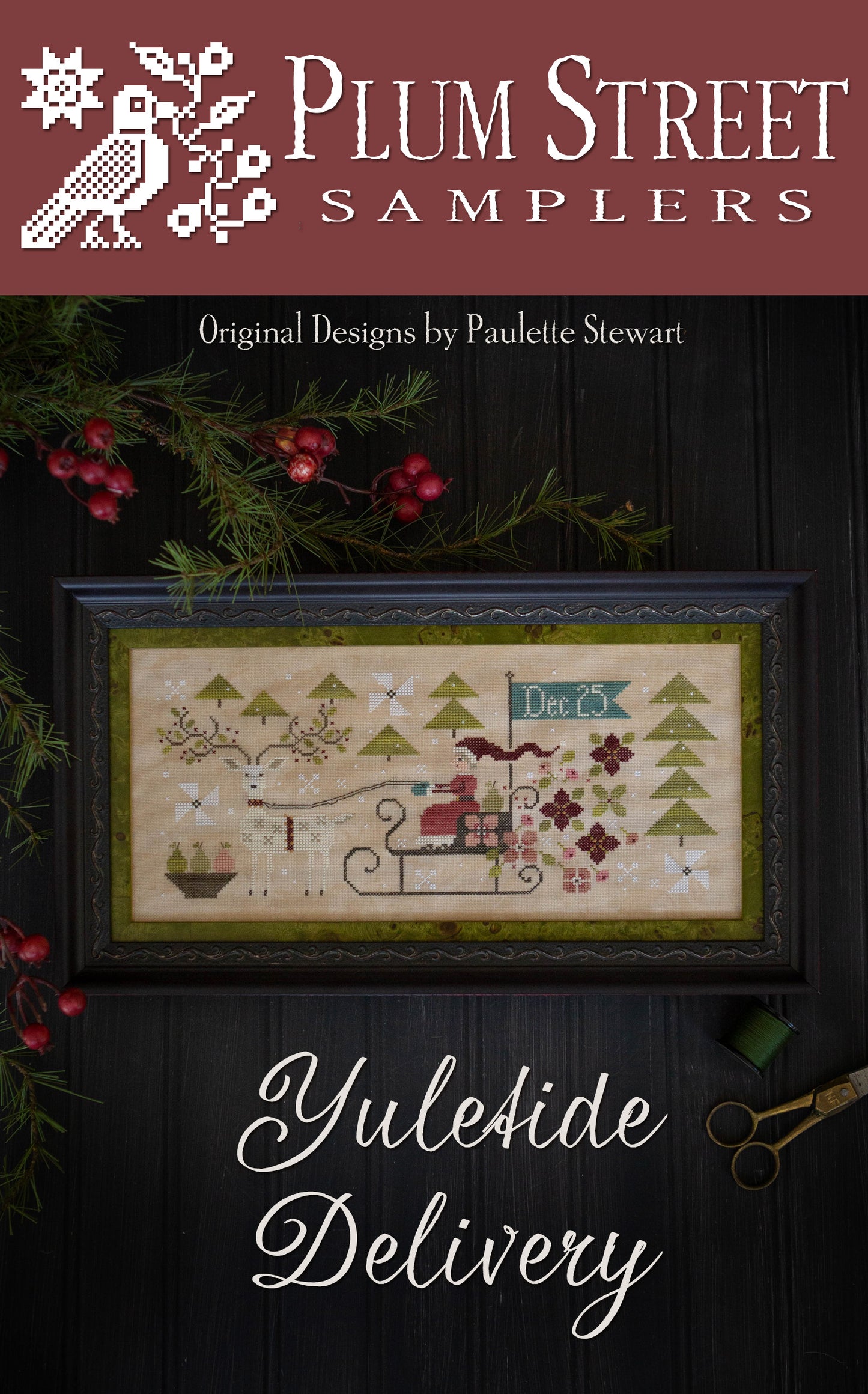 Plum Street Samplers Yuletide Delivery santa christmas cross stitch pattern