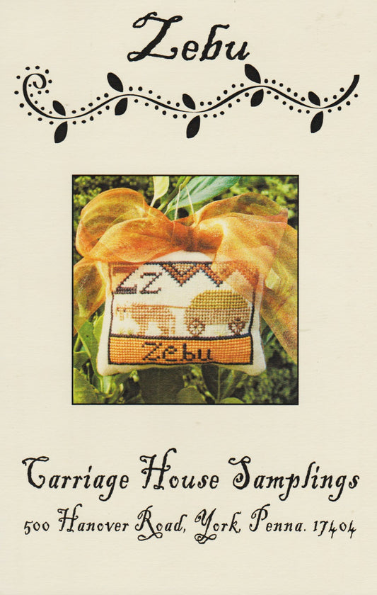 Carriage House Samplings Zebu cross stitch pattern