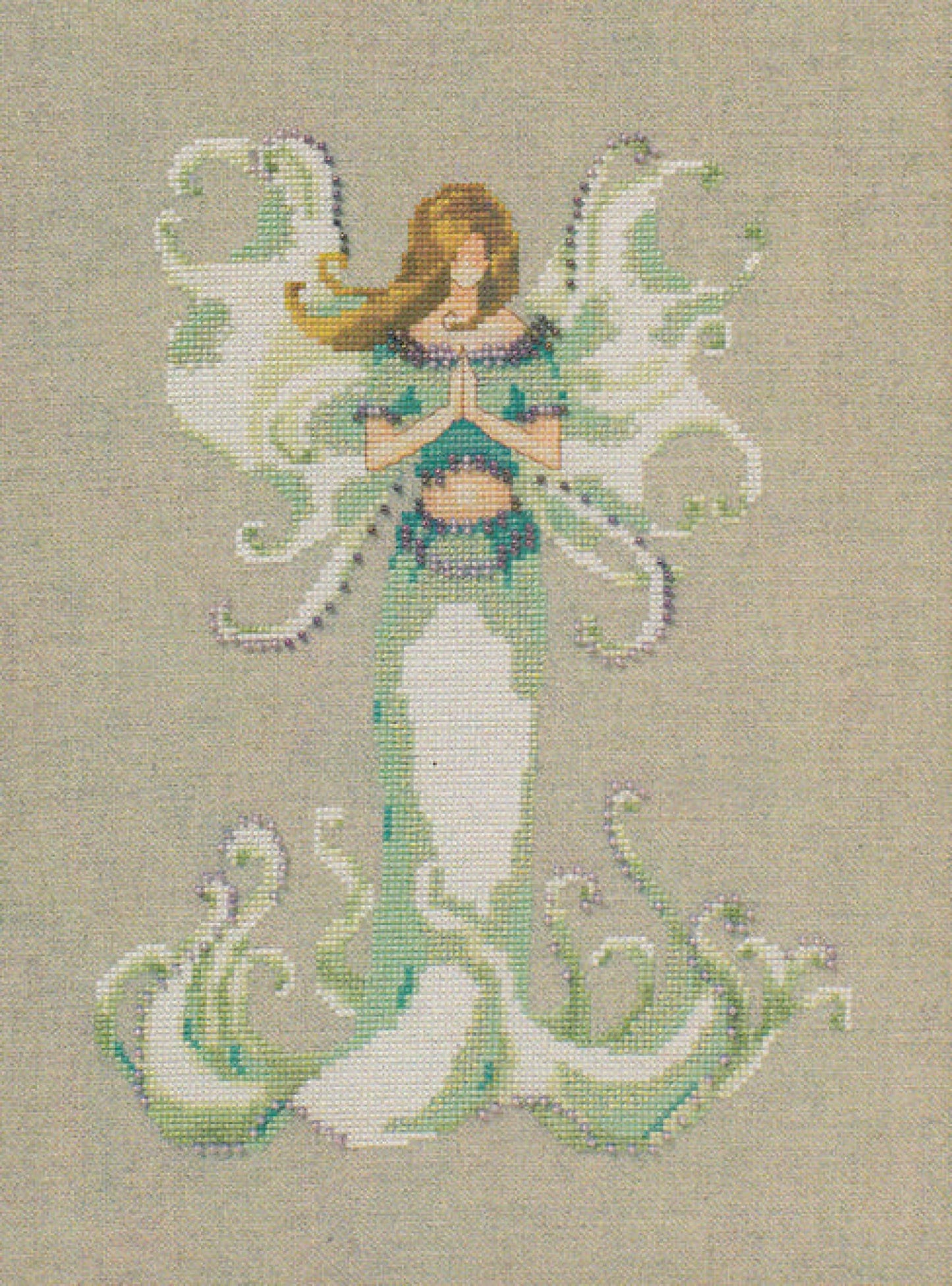 Mirabilia Angel White Trumpet NC246 victorian pixies cross stitch