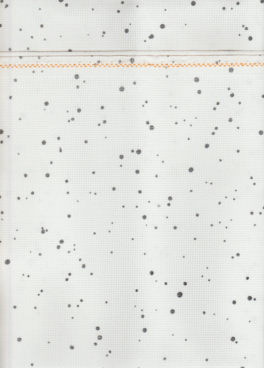Zweigart Aida 14ct 18x21 Lt Basalt Splash/White Fabric for cross stitch