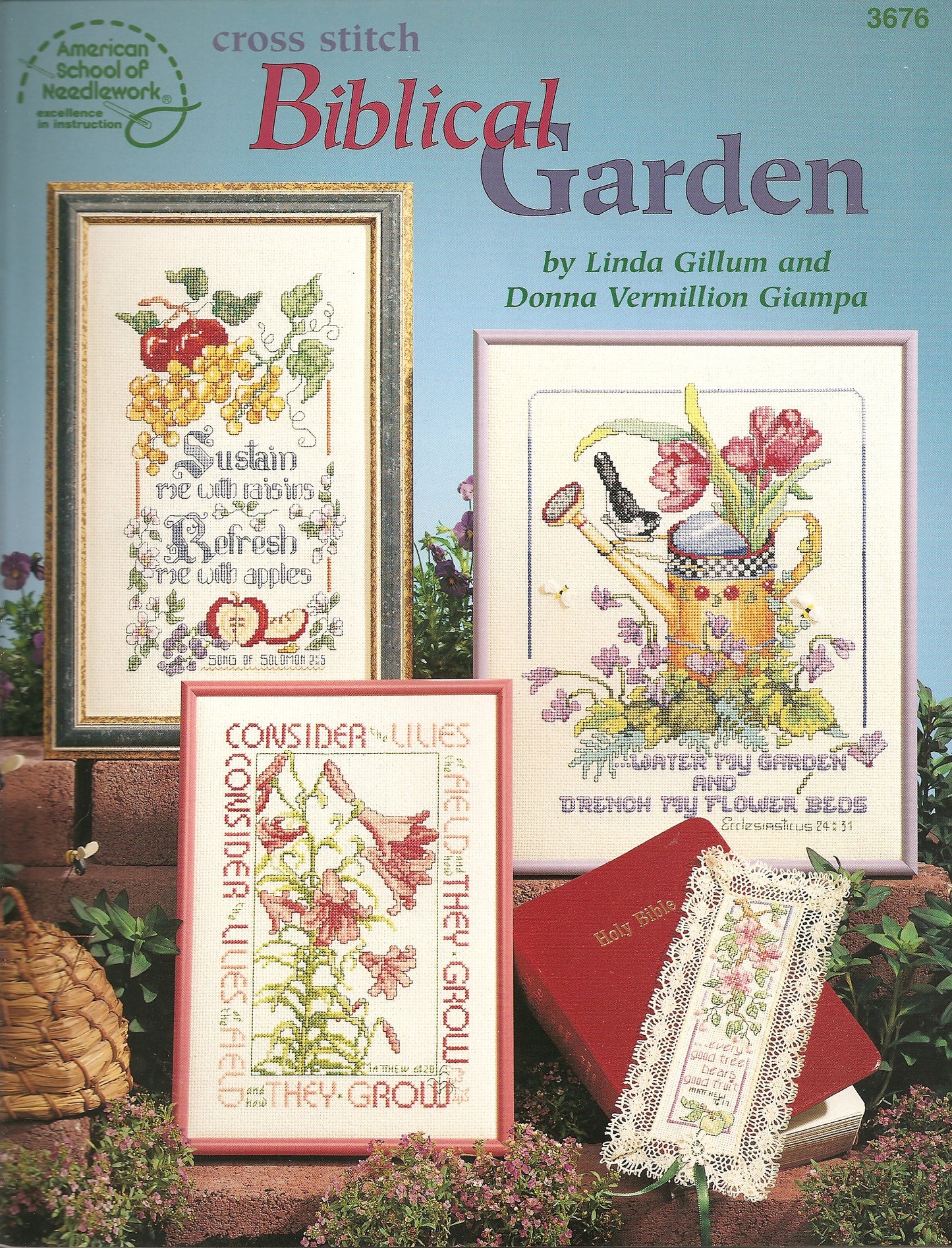 American School of Nedlework Biblical Garden 3676 flower cross stitch pattern