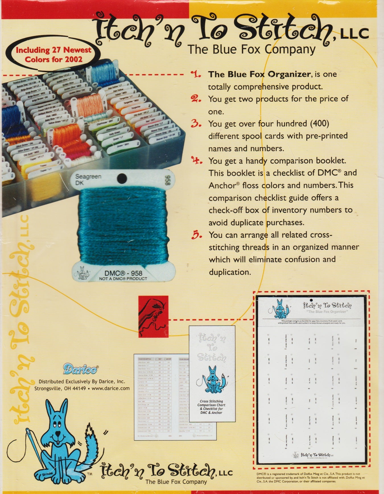 Darice® Itch'n To Stitch Blue Fox Organizer