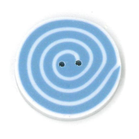 Just Another Button Company Blue & White, BW1005 2-hole flat clay cross stitch button