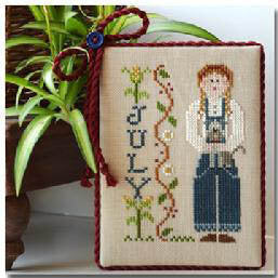 Little House Needleworks Calendar Girls - July cross stitch pattern