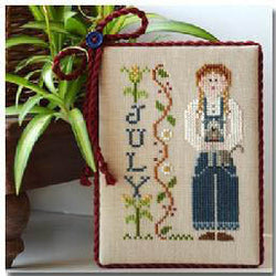 Little House Needleworks Calendar Girls - July cross stitch pattern