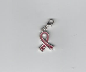 Jeweled Pink Ribbon charm