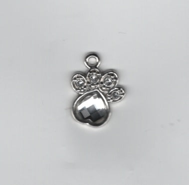 Jeweled Dog Paw charm