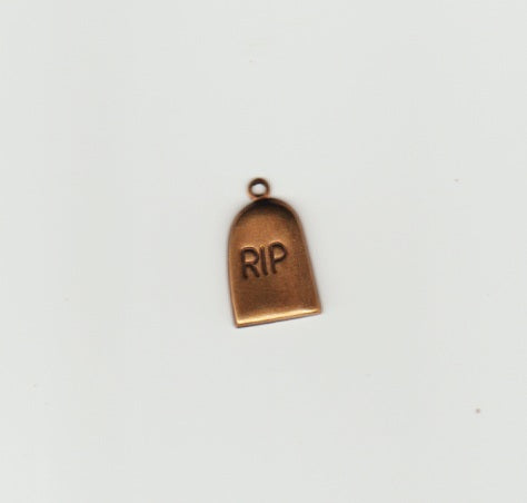 RIP headstone charm