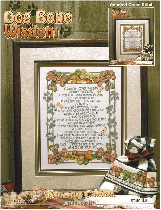 Stoney Creek Leaflet 113 Dog Bone Wisdom cross stitch pattern