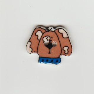 Trina's Trinkets Doggy ceramic 2-hole button