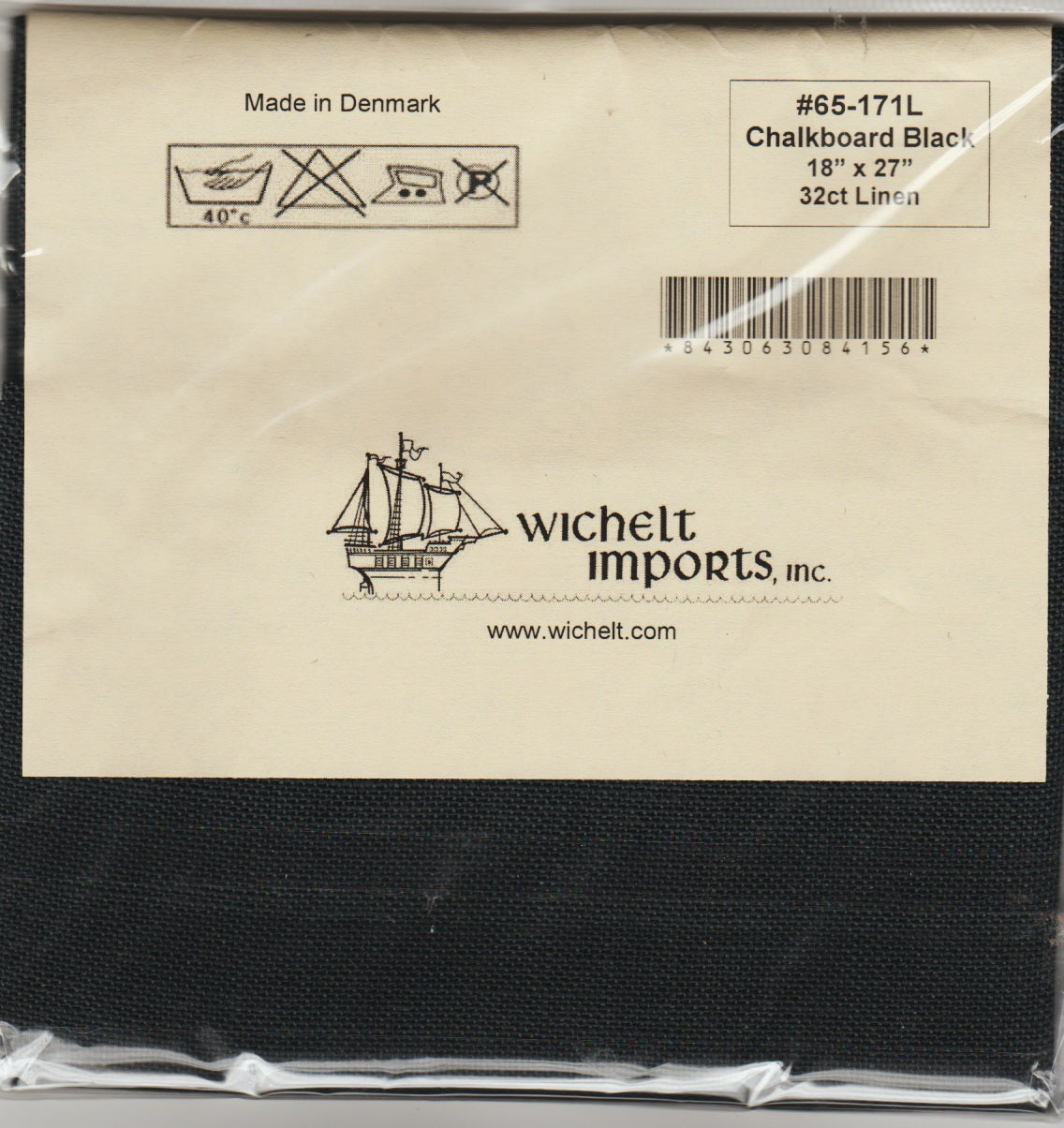 Wichelt Belfast 32ct 18x27 Chalkboard Black cross stitch Fabric
