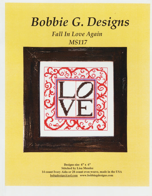 Bobbie G. Fall In Love Again cross stitch pattern