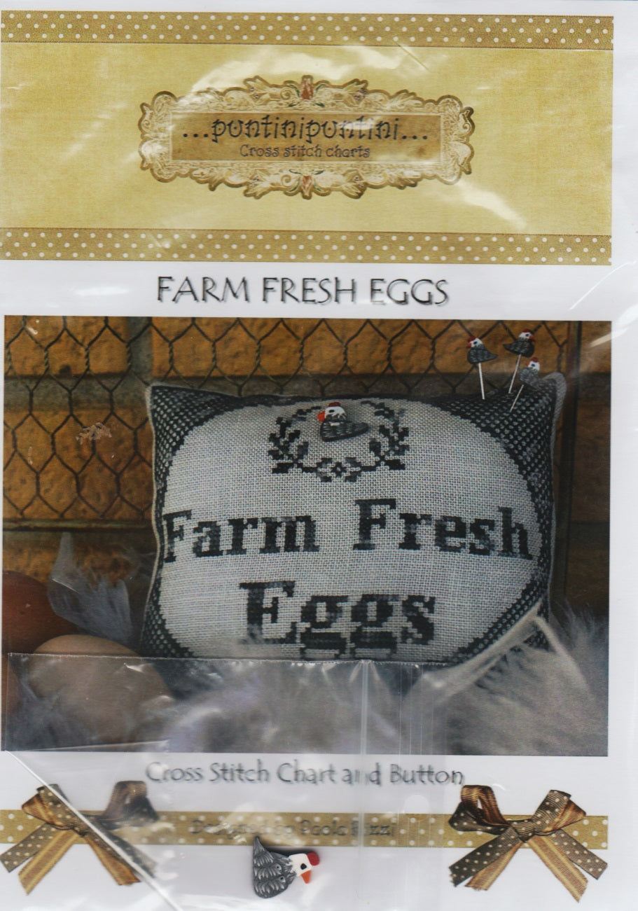 Puntinipuntini Farm Fresh Eggs cross stitch pattern