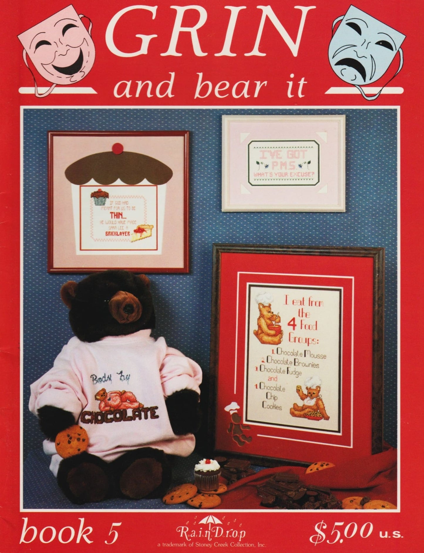 Stoney Creek Raindrop Grin and bear it book 5 cross stitch pattern