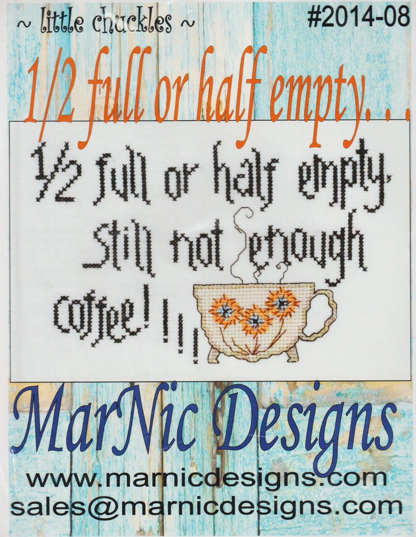MarNic 1/2 Full or Half Empty 2014-08 coffee cross stitch pattern