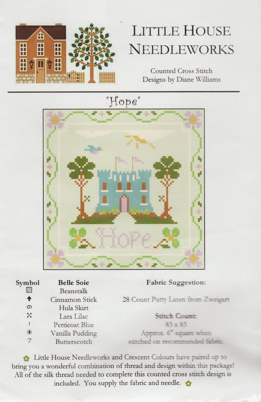 Little House Needleworks Hope cross stitch pattern