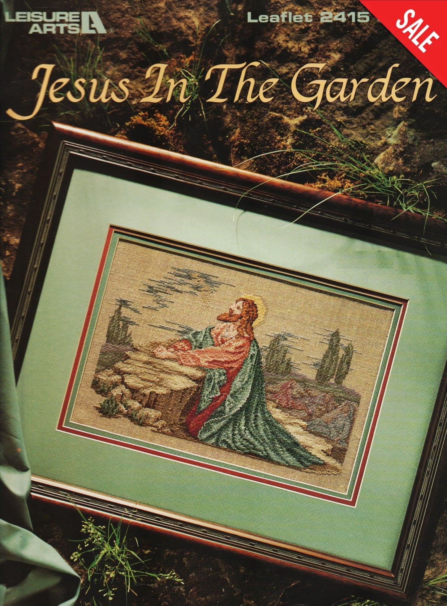 Leisure Arts Jesus In The Garden 2415 religious cross stitch pattern