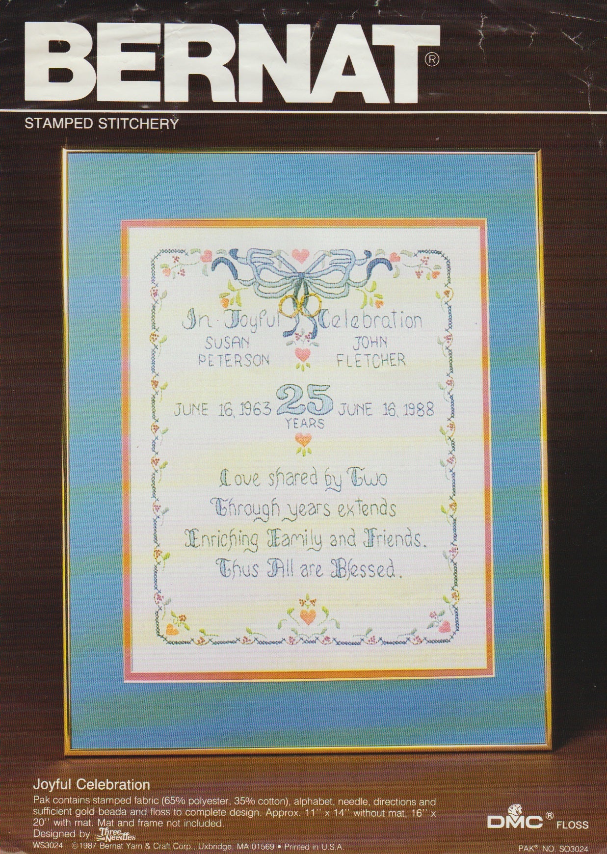Bernat Joyful Celebration WS3024 stamped embroidery kit