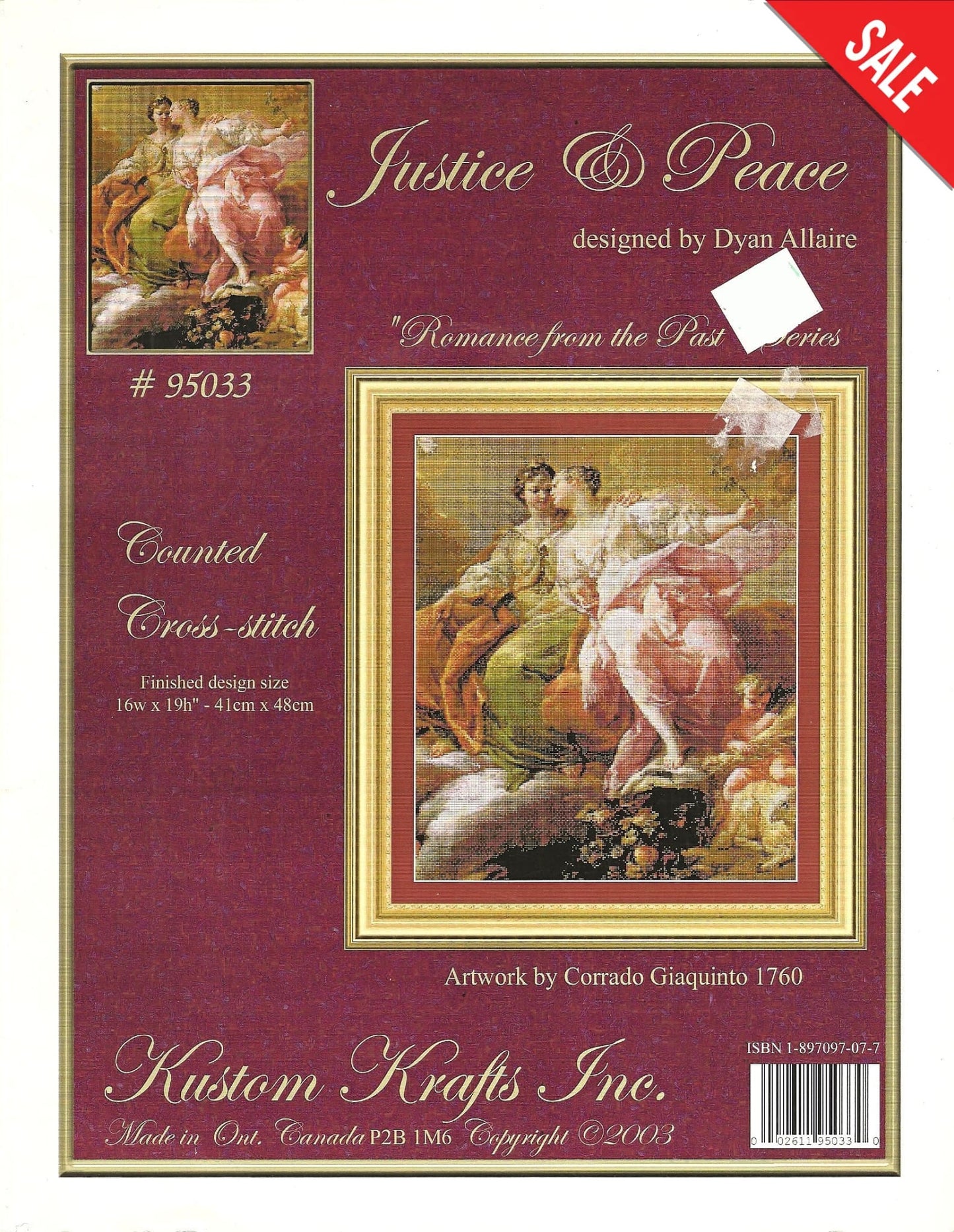 Kustom Krafts Justice & Peace 95033 cross stitch pattern