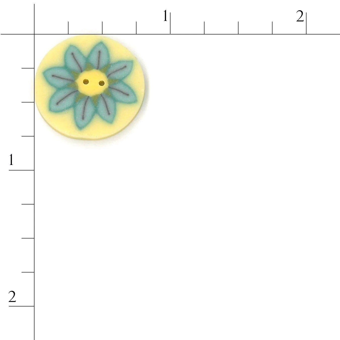 Teal Daisy on Yellow LC1020 Buttons