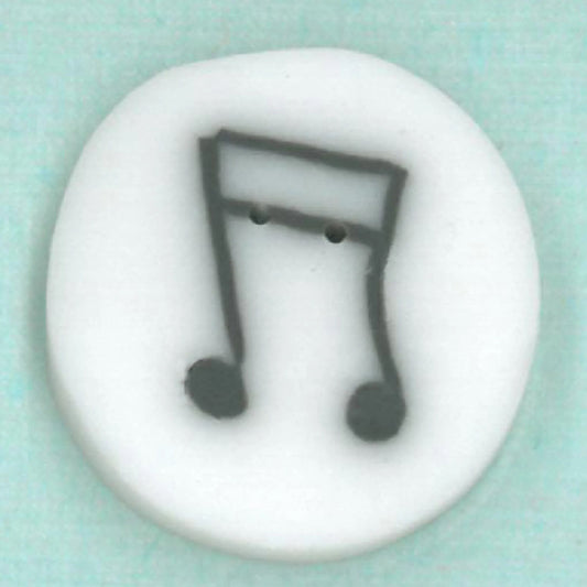Just Another Button Company Musical Notes, LC1041 clay flat 2-hole cross stitch button